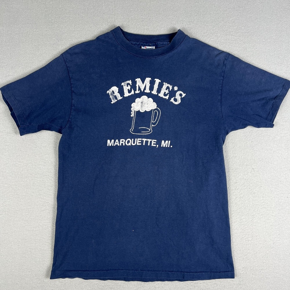 VTG Remies Bar‎ Marquette Michigan T Shirt Fits Small Hanes Beefy 1980s Pub USA